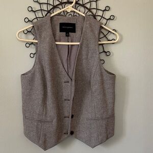 Banana Republic Women's wool blend Taupe Gray tweed Tailored Vest